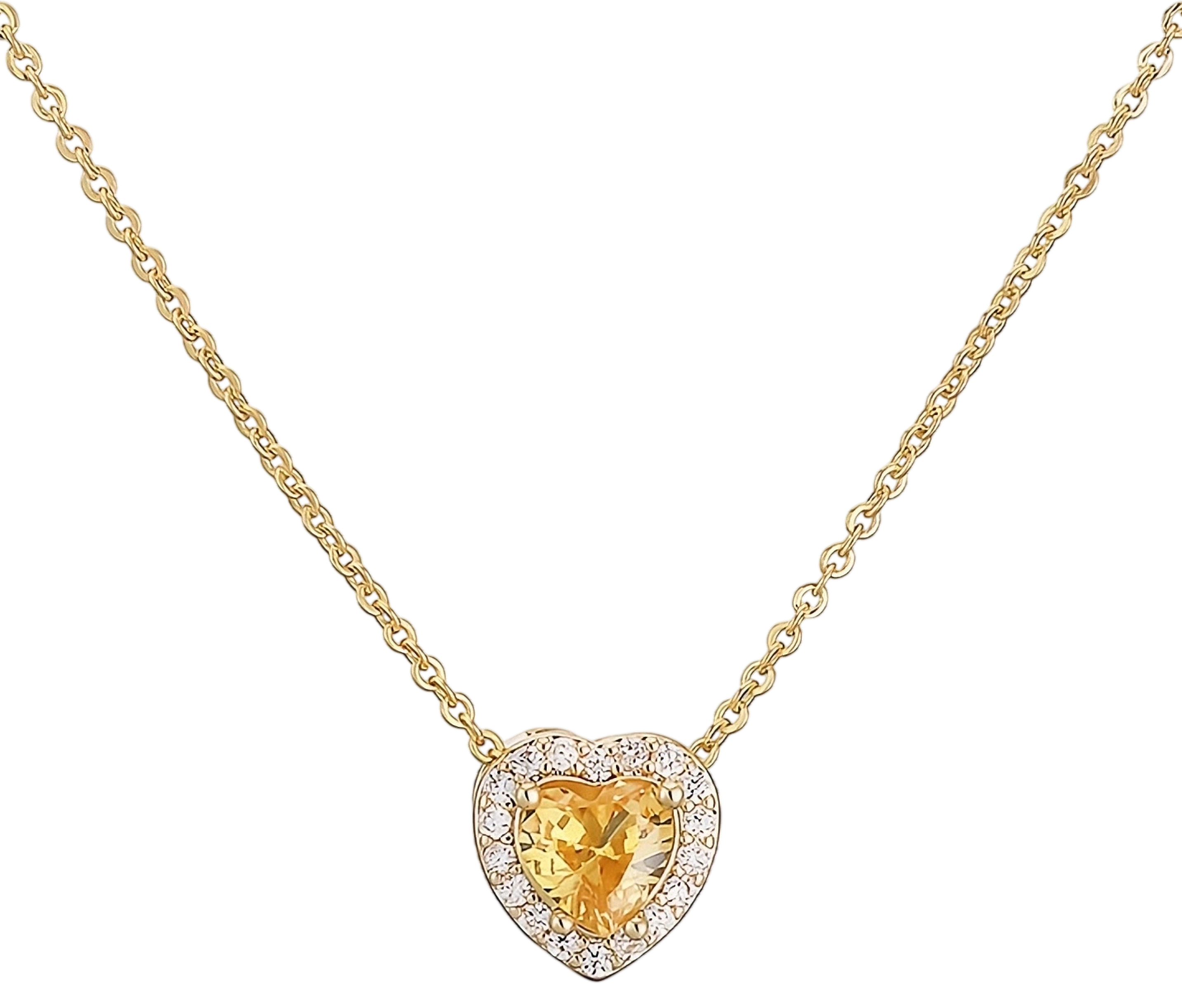 Collar Dorado Corazón Amarillo
