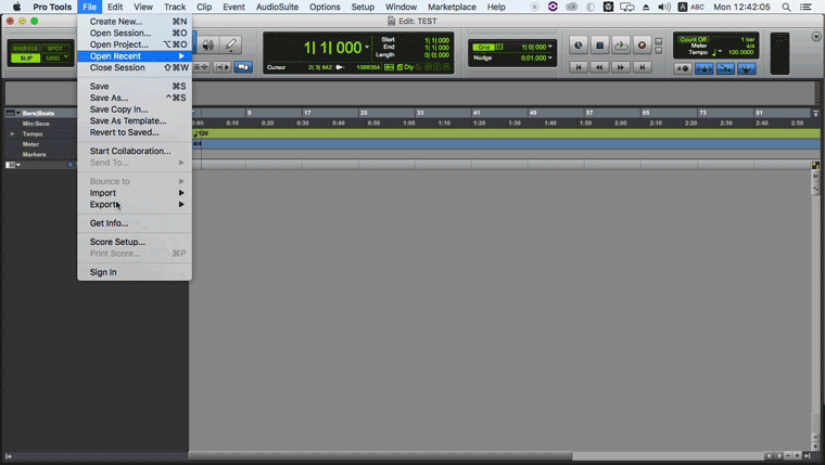Importar MIDI en ProTools