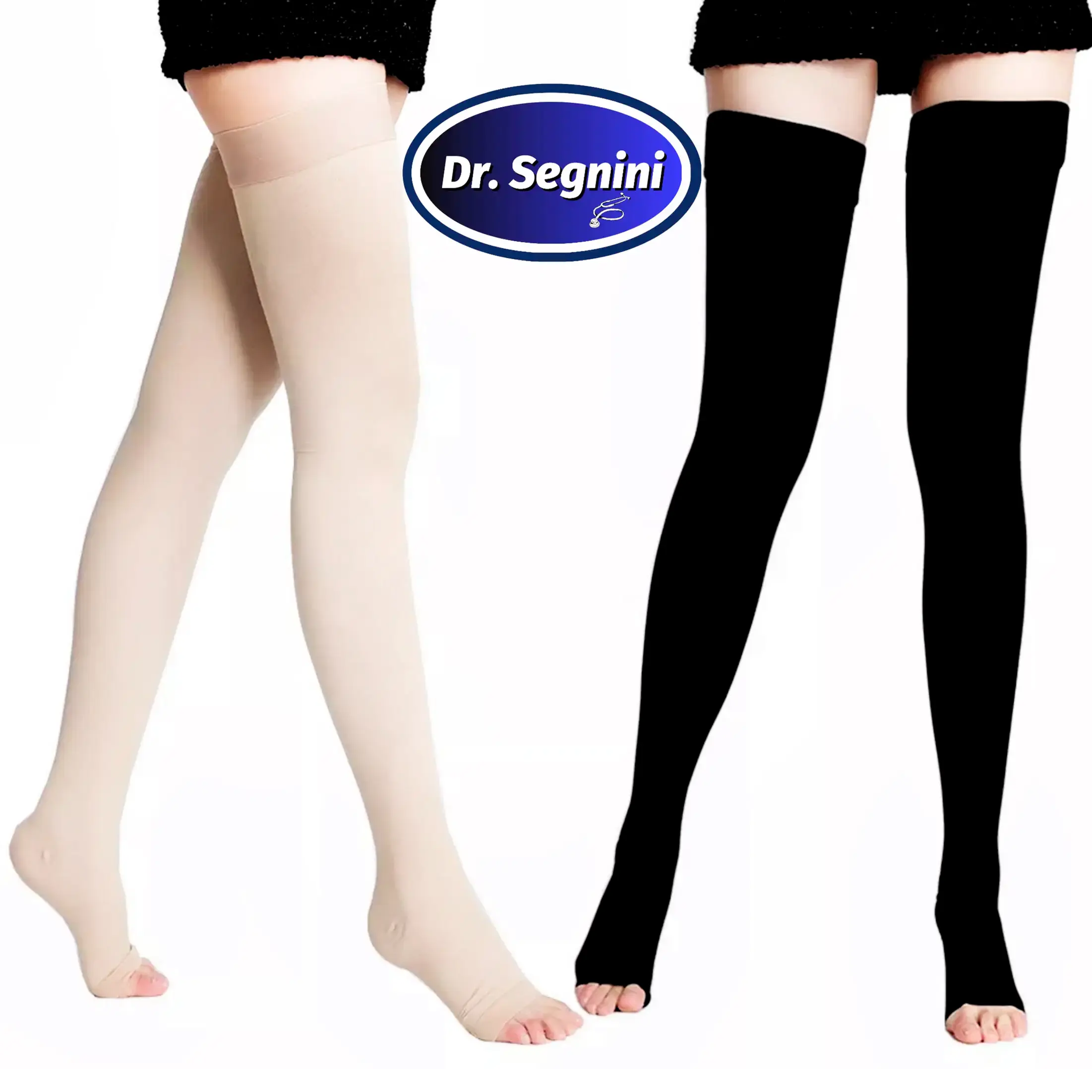 Compression Stockings 20-30 Mmhgthigh High Open Toe Varicose