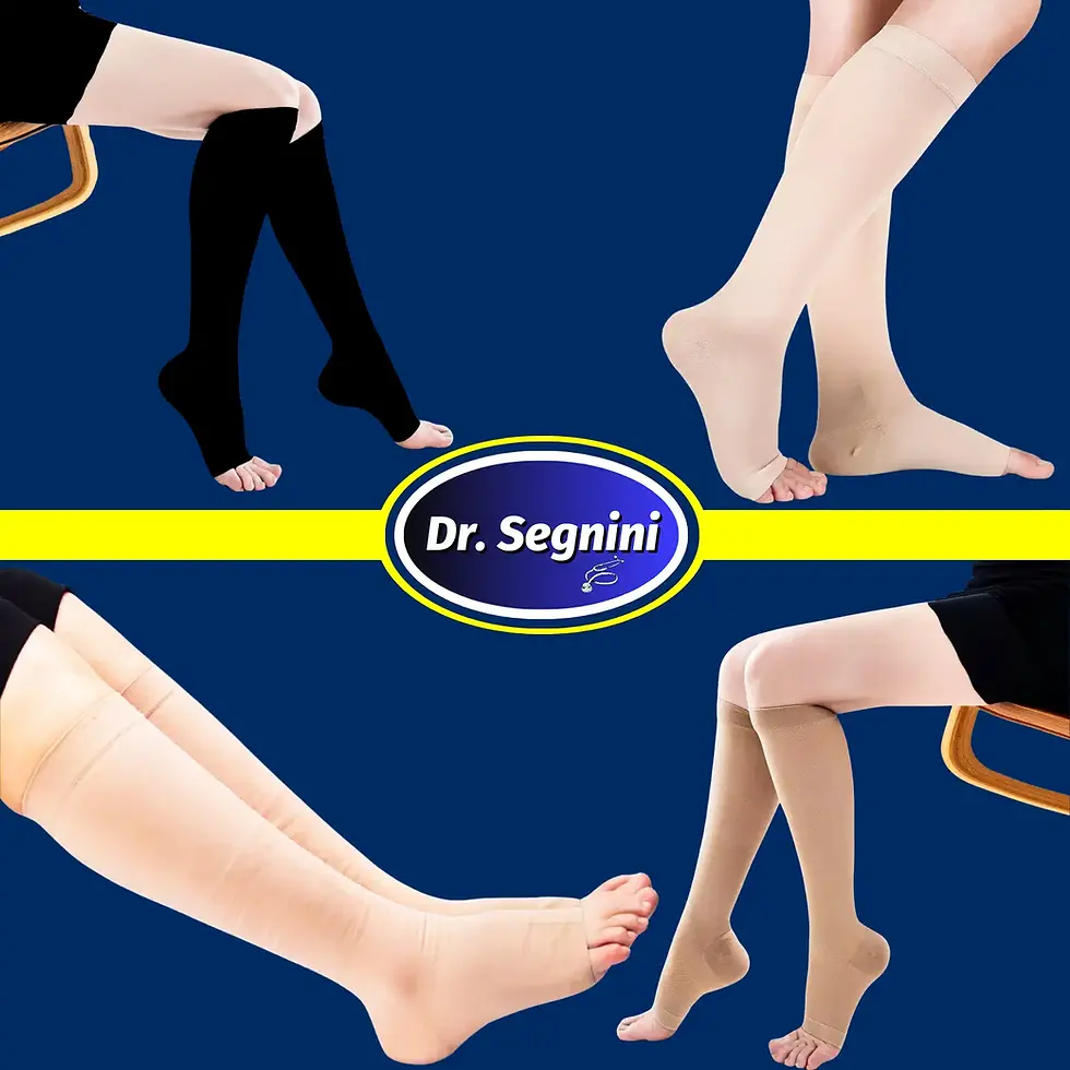 Miniatura: Compression Stockings 10-20 Mmhg Knee High Open Toe Socks Varicose Vein