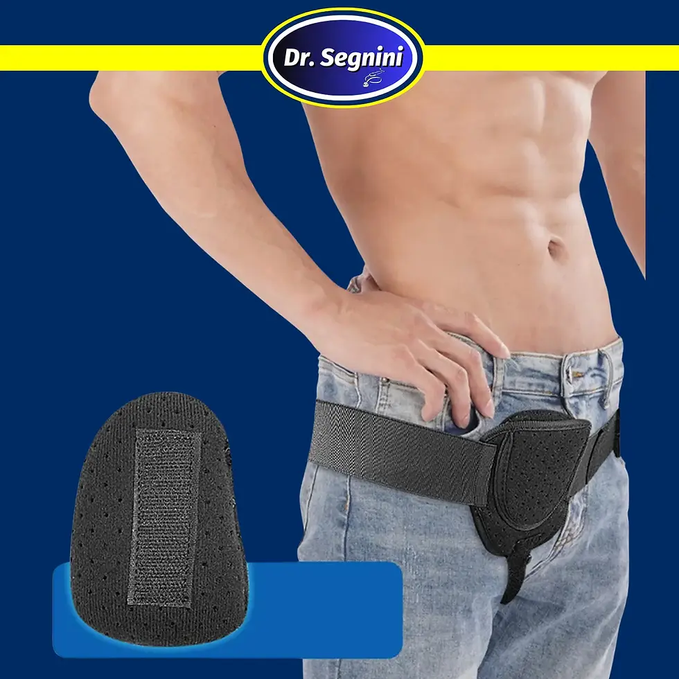Miniatura: Belt Support Inguinal Hernia Men & Women - Left/Right Side, With Removable Pads
