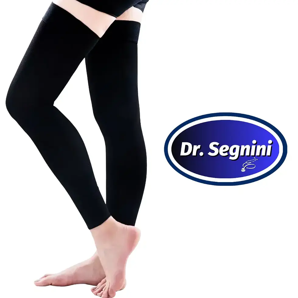 Thumbnail: Compression Stockings 10-20 Mmhg Thigh High Footless Socks Varicose Veins