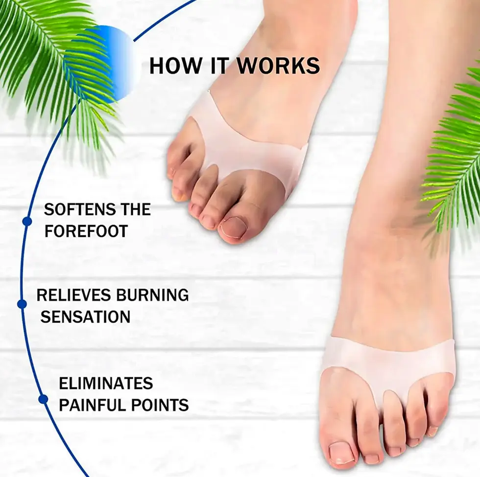 Miniatura: 1 PAIR SILICON HONEYCOMB FOREFOOT INSOLES HIGH HEEL SHOES PAD TOE SEPARATOR PAIN