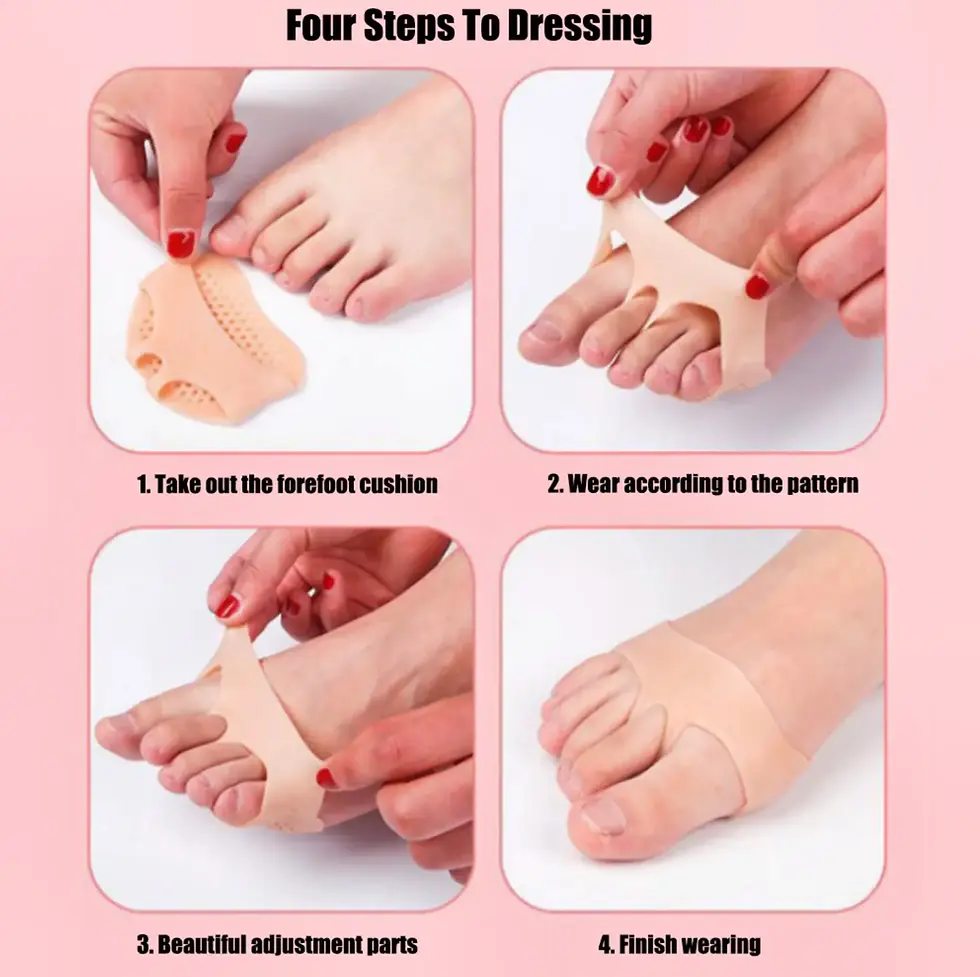 Miniatura: 1 PAIR SILICON HONEYCOMB FOREFOOT INSOLES HIGH HEEL SHOES PAD TOE SEPARATOR PAIN