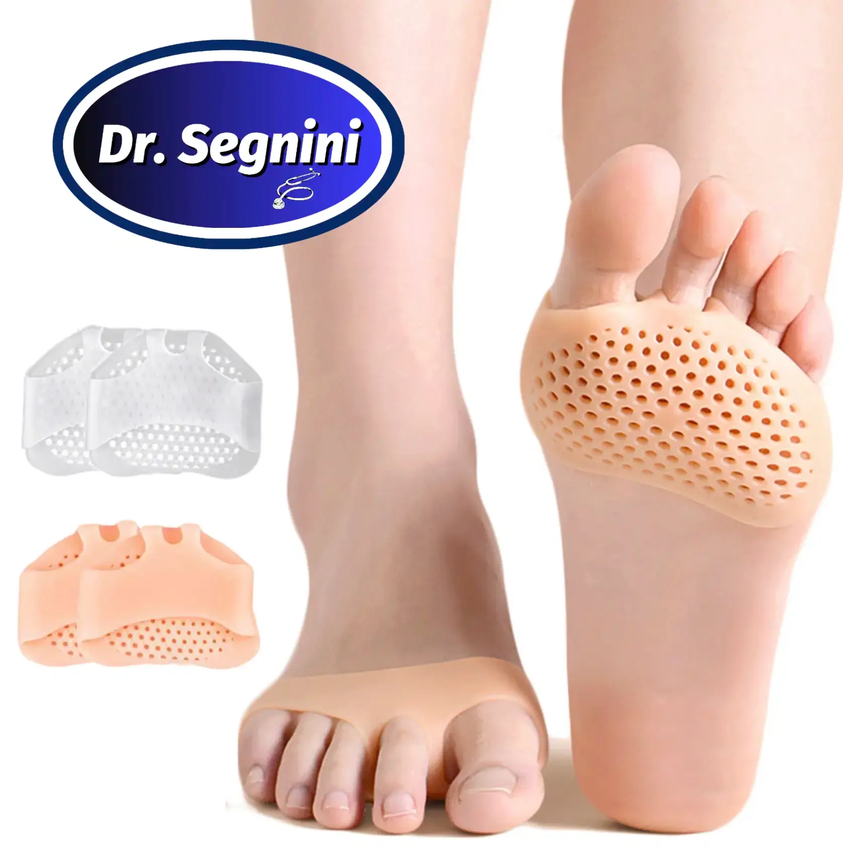 1 PAIR SILICON HONEYCOMB FOREFOOT INSOLES HIGH HEEL SHOES PAD TOE SEPARATOR PAIN