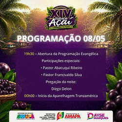 PROGRAMAÇÃO FESTIVAL DO AÇAÍ