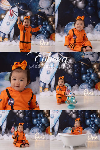 Space Cake Smash - Adorable little Astronaut