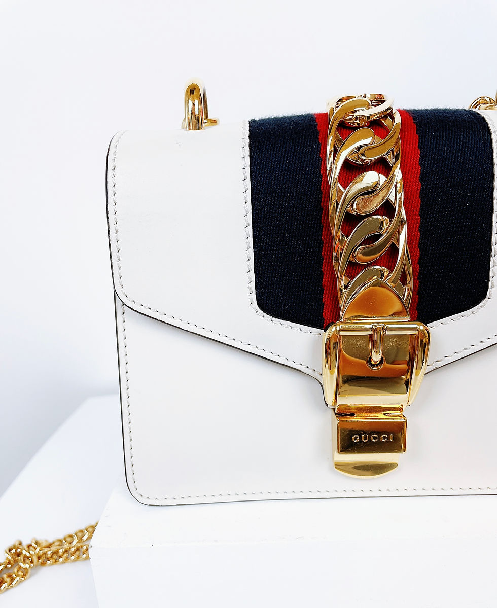 縮圖：Gucci sylvie mini奶白
