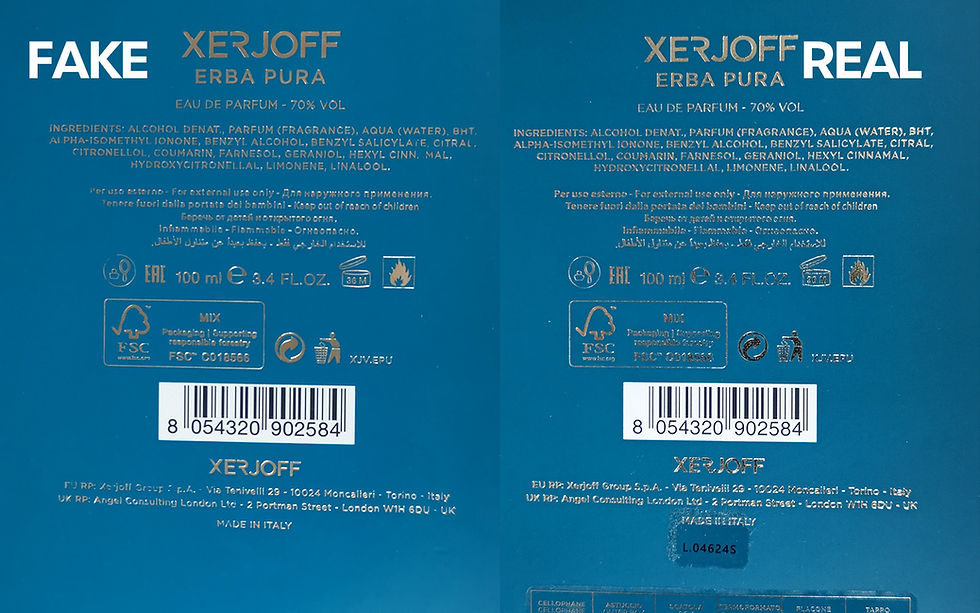 Rear side of the boxes. Notice the batch number sticker