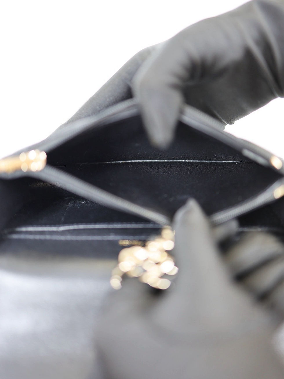 縮圖：二手Chanel cf mini handle woc/黑金 芯片款