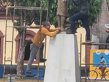 AS IMAGENS DE SÃO JOSÉ E MARIA FIRMINA SÃO REVITALIZADAS PELO ESCULTOR "SERENO"