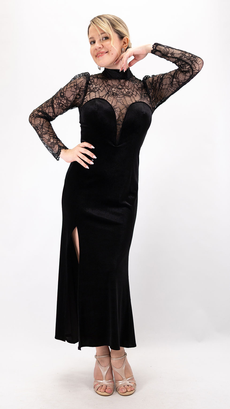 Thumbnail: Mika-Black Lace Tango Dress