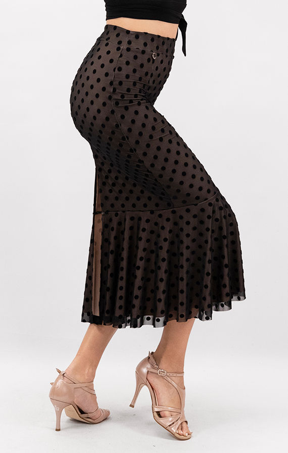 Thumbnail: Isabel - Black Lace & Dot Tango Skirt