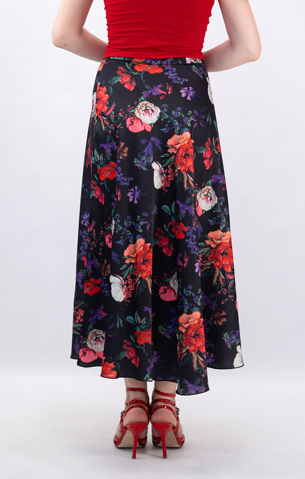 Thumbnail: Bethany-New Anvelop Flowy&amp;Satin Klosh Tango Skirt