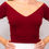 Thumbnail: Valentina - Maroon Off Shoulder Tango Top