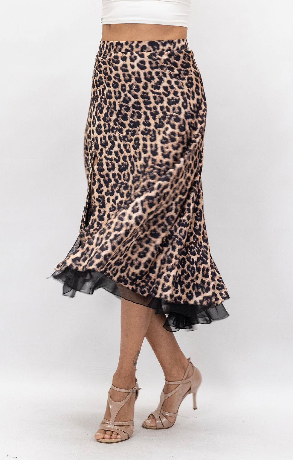 Thumbnail: Natalie - Flowy & Satin - Cheetah  Klosh Tango Skirt