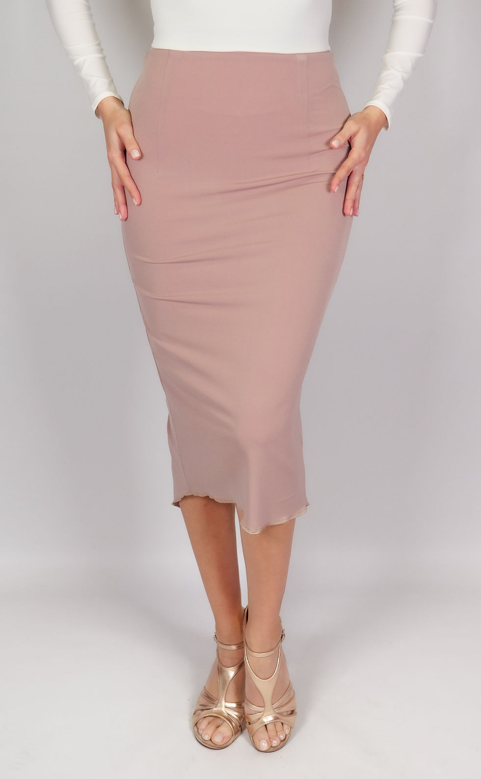 Thumbnail: Stephanie White & Beige Reversible Classic Tango Skirt