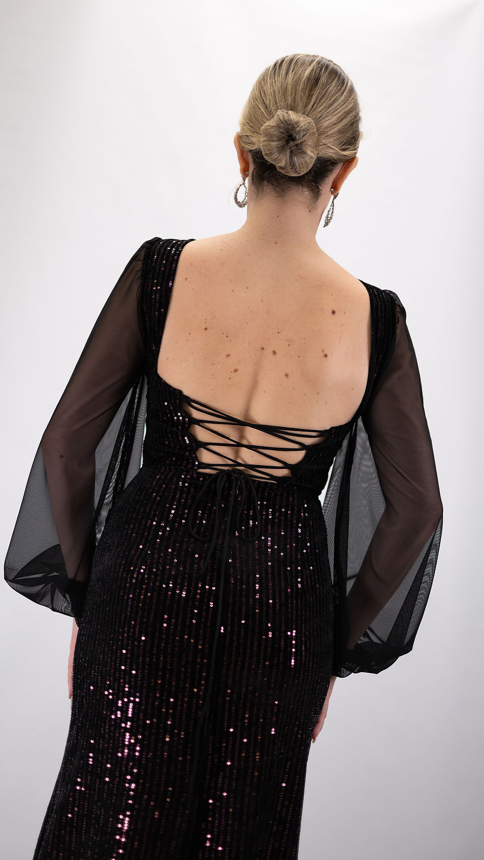 Thumbnail: Armond-Purple Sequin Velvet Tango Dress