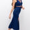 Thumbnail: Ariadna Sax Blue Shiny Godet Tango Dress