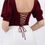 Thumbnail: Maria-Draped Sleeves Tie Back Burgundy Top