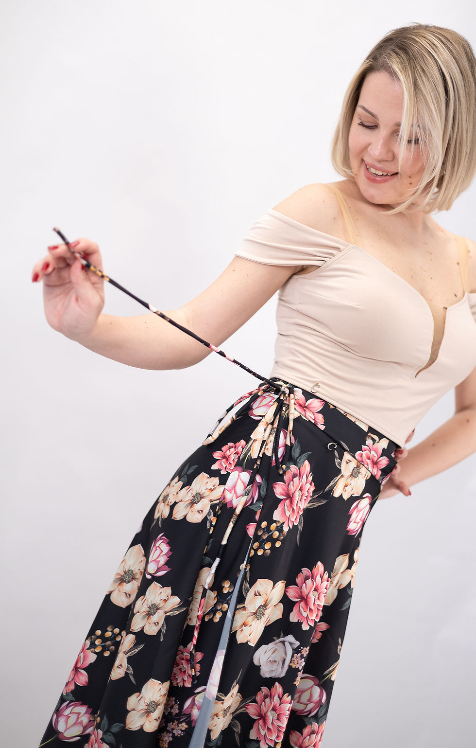 Thumbnail: Selena-New Anvelop Flowy&amp;Satin Klosh Tango Skirt