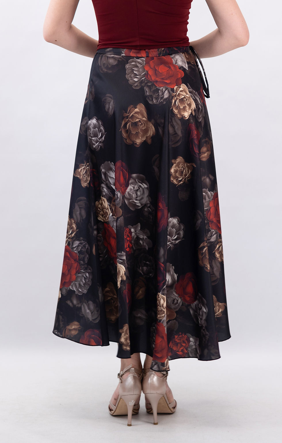 Thumbnail: Bloom-New Anvelop Flowy&amp;Satin Klosh Tango Skirt