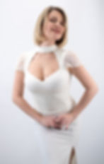 Thumbnail: Elegant Lace Blouse with Open Back Detail