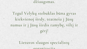 LSSO sveikinimas Šv. Velykų proga