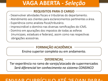 Vaga para Analista Fiscal