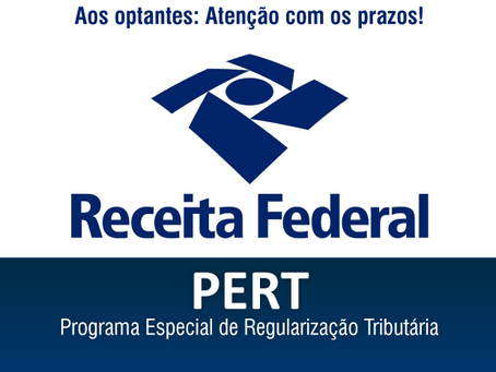 PERT - Optantes precisam atualizar as informações ainda em DEZ/2018