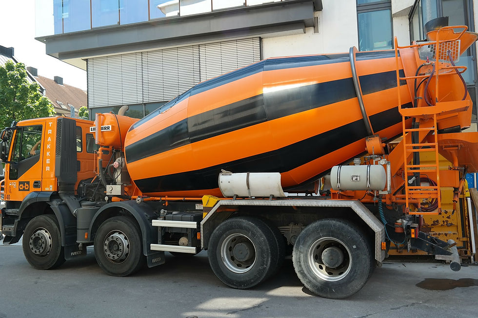 Orange Cement Truck