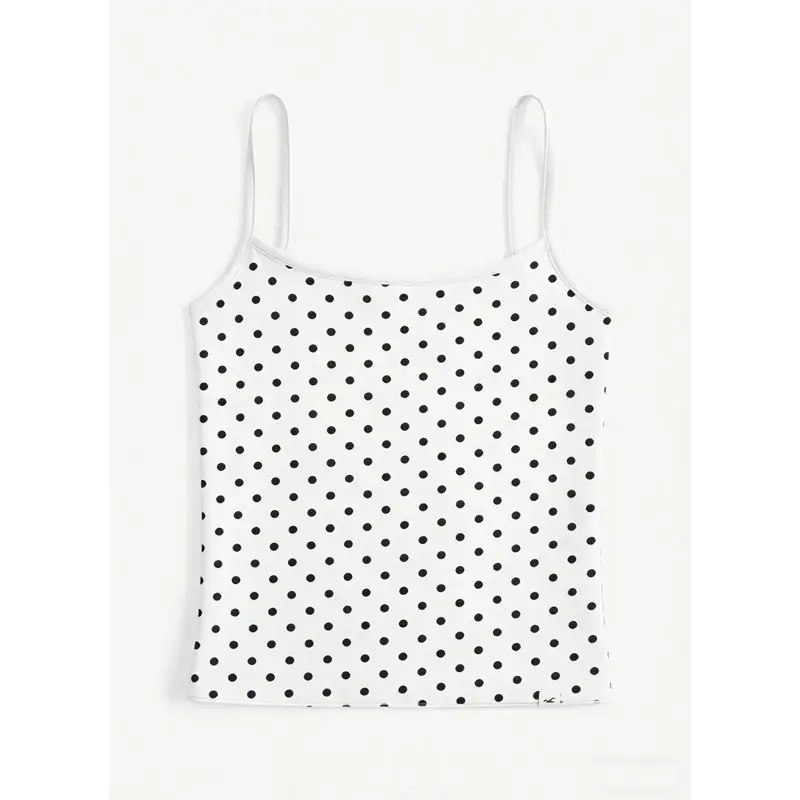 Thumbnail: Polka Dots Camisole Spaghetti Strap Tank Top