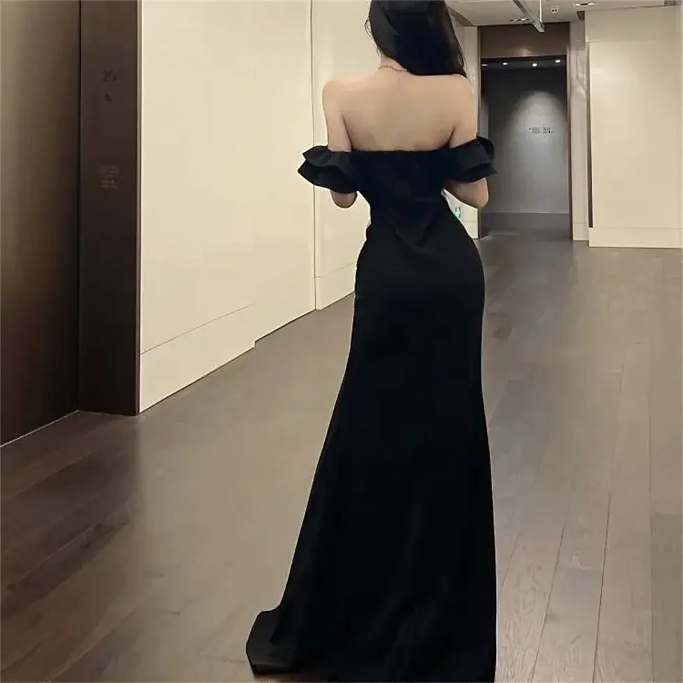 Thumbnail: High Waist Split Ruffles Package Hip Party Dress