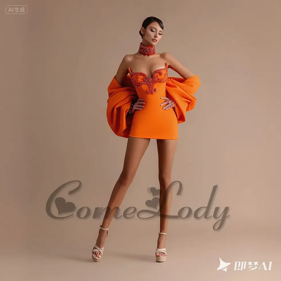 Thumbnail: Comelody Sweetheart Sheath Mini Cape Prom Dress
