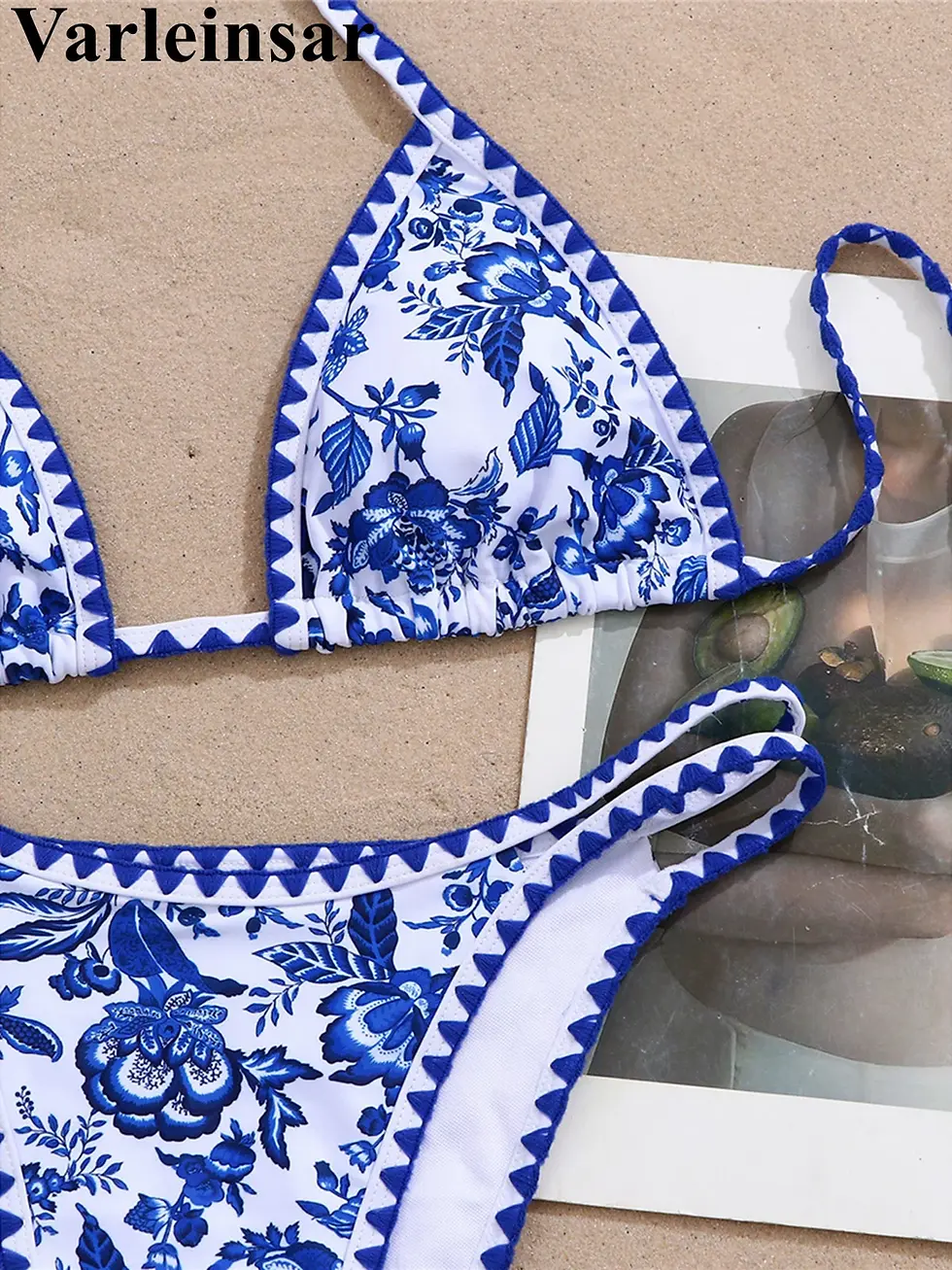 Thumbnail: Flower Printed Halter Bikini