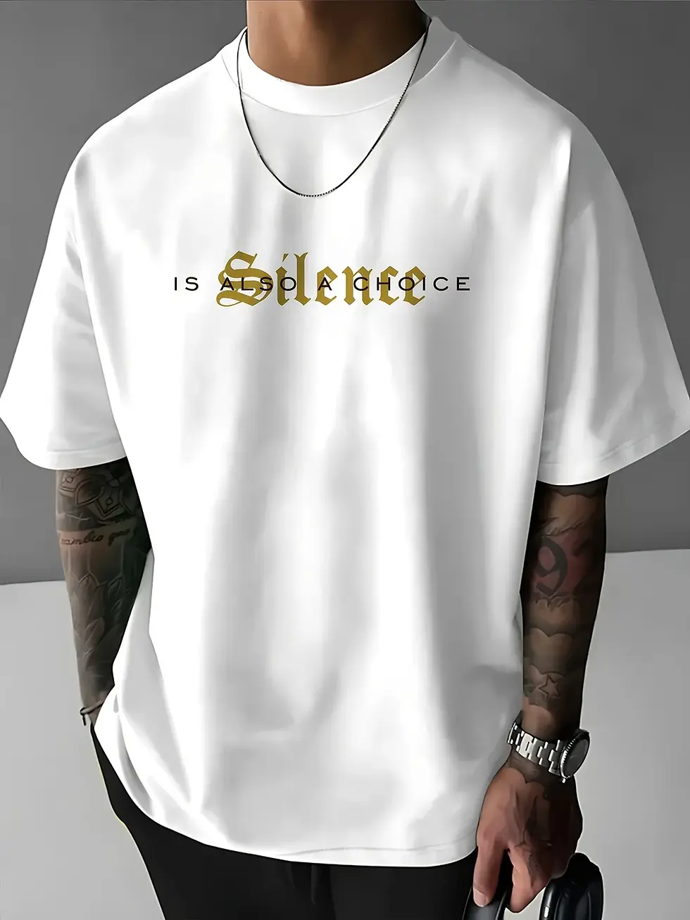 Thumbnail: Silence is Also a Choice Dark Letter T-Shirt