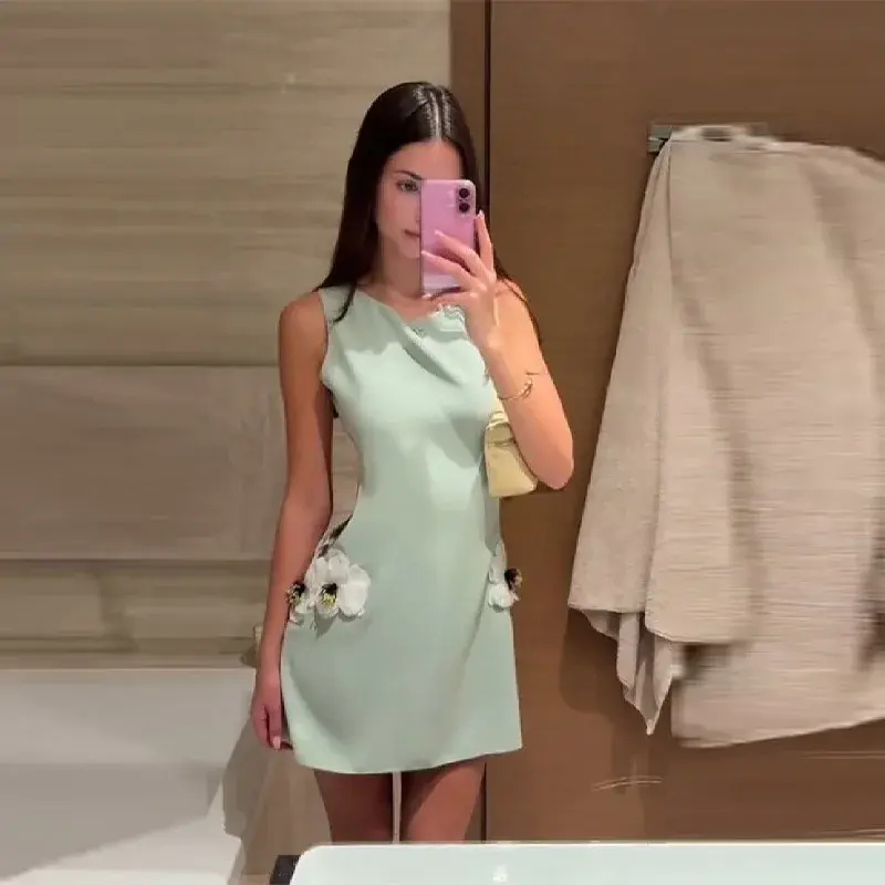 Thumbnail: Elegant 3D Flower Mini Dress