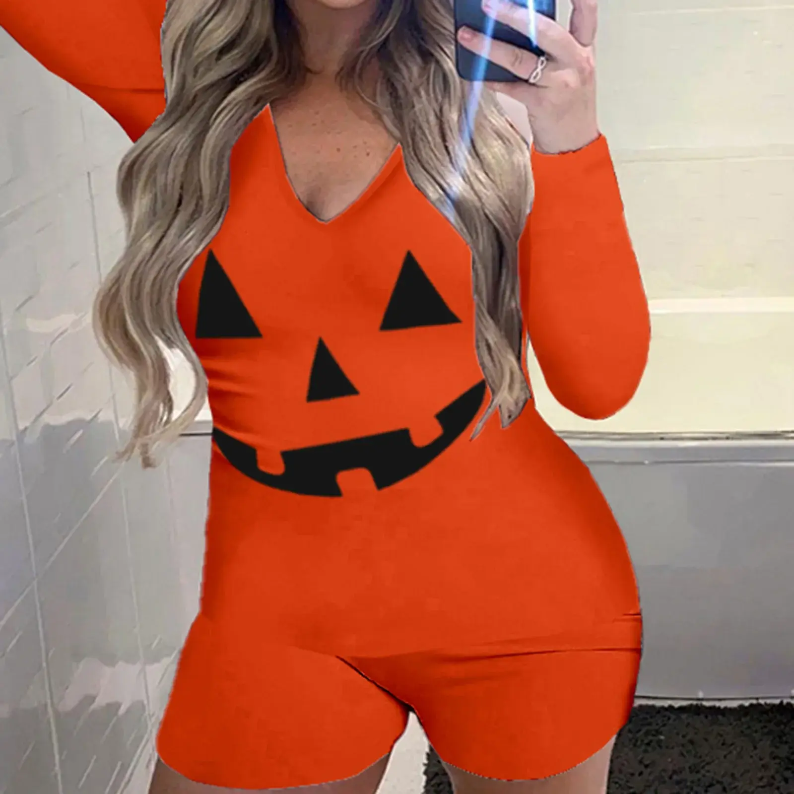 Halloween Bodycon Long Sleeve Jumpsuit