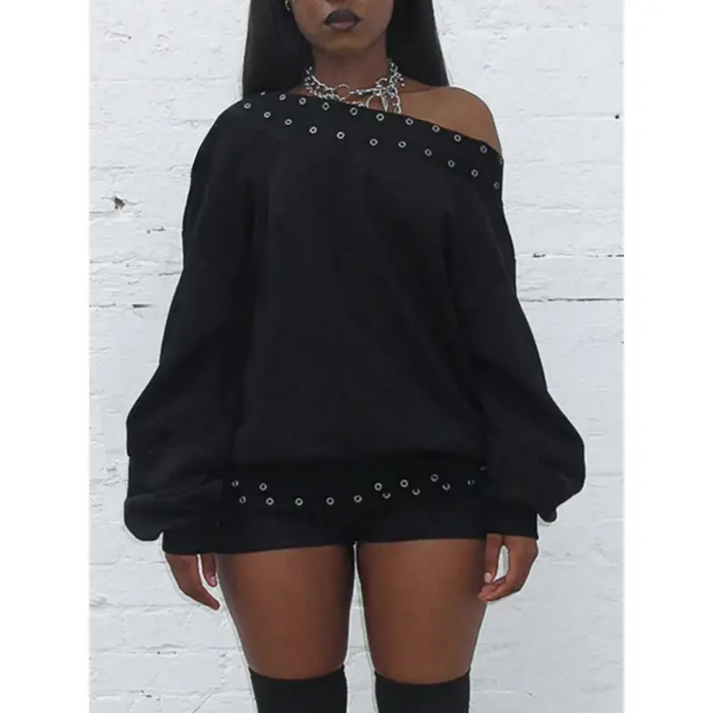 Thumbnail: Y2K Studded Fold Over Micro Rivet Shorts