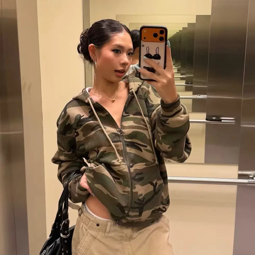 Thumbnail: Y2K Camouflage Zip Up Hoodie