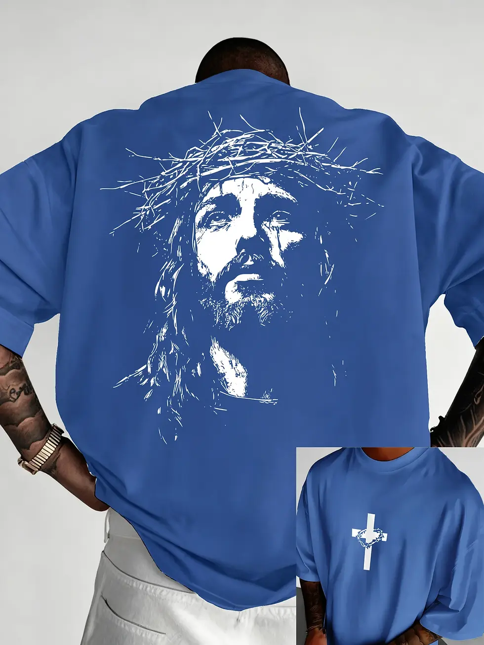Thumbnail: Crown of Thorns Jesus Statue T-Shirt