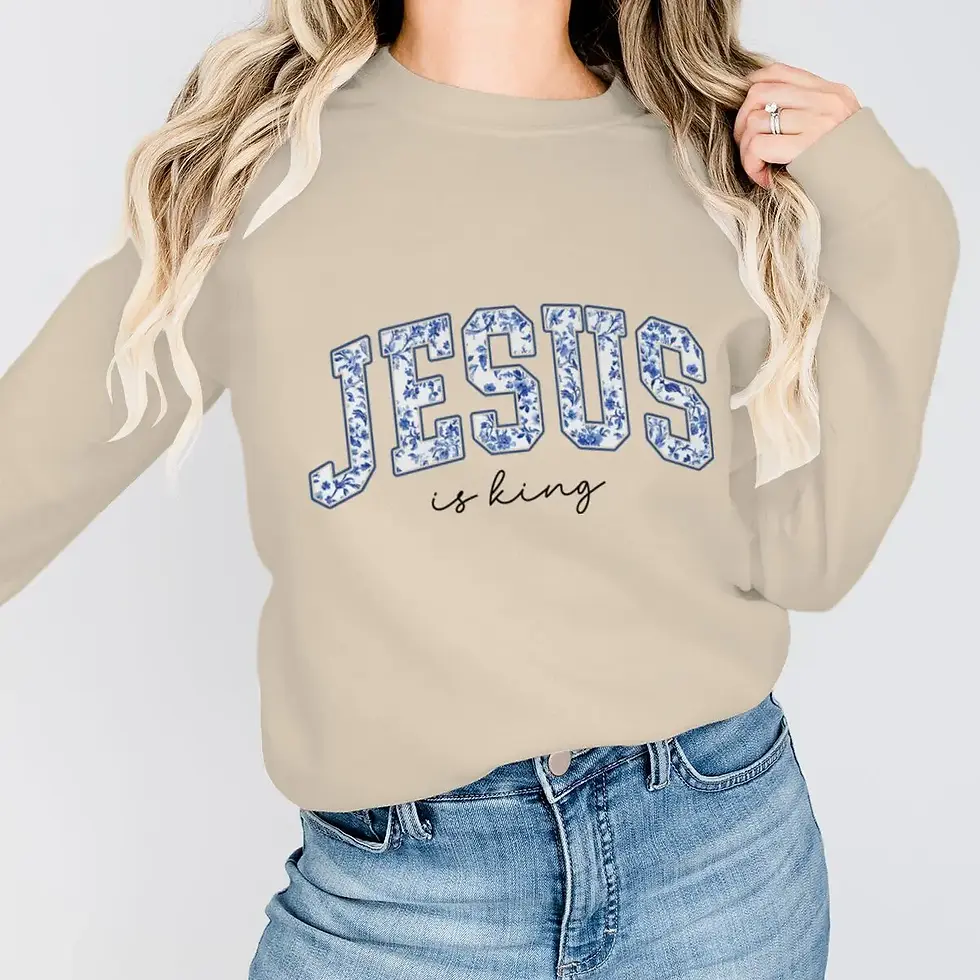 Thumbnail: Jesus is King Floral Sweatshirt