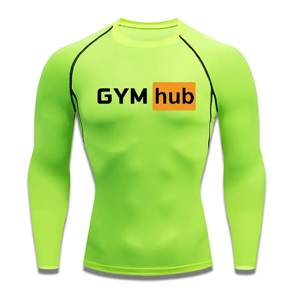 Thumbnail: Gym Hub Quick Dry Bodybuilding Running Long Sleeve Compression Shirt