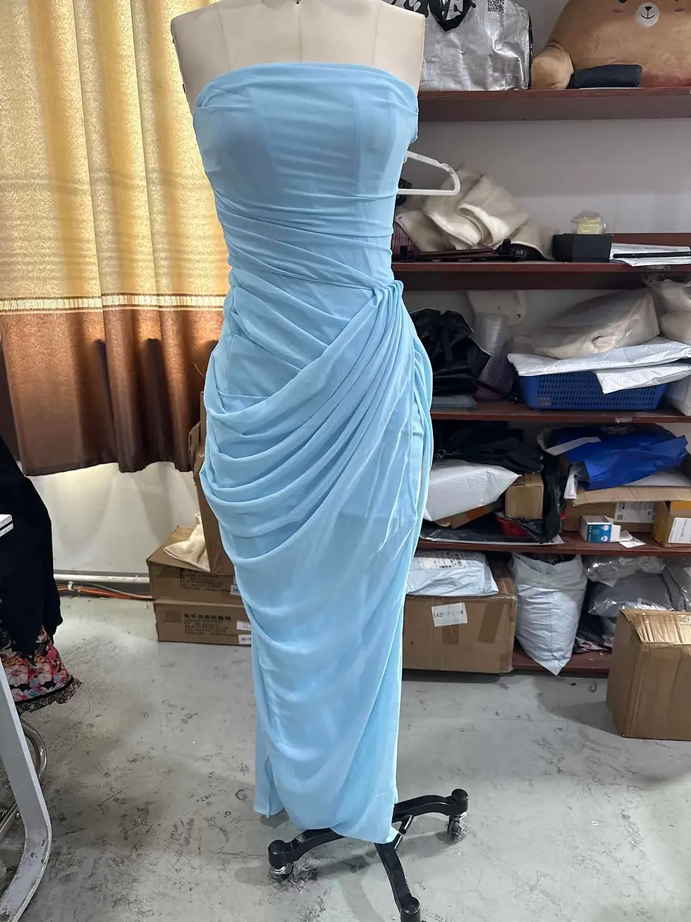 Thumbnail: Solid Pleated Halter Split Maxi Dress