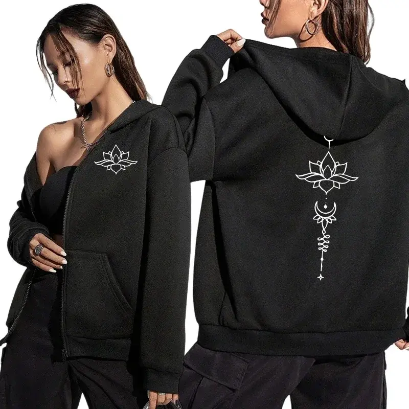 Mystical Lotus Zip-Up Hoodie