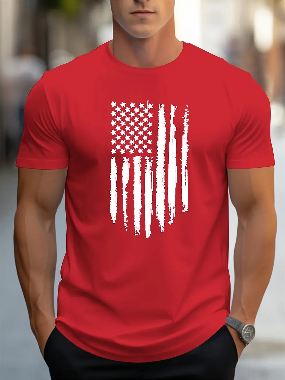 Thumbnail: American Flag Printed T-Shirt