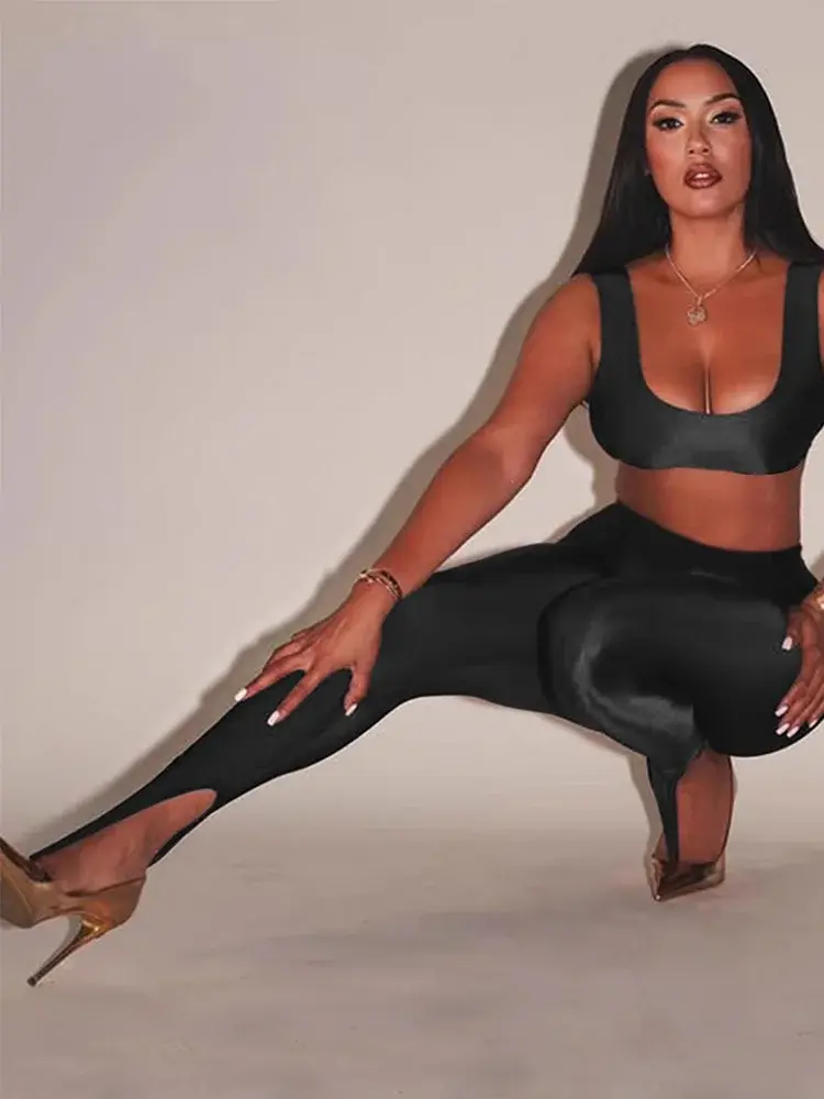 Thumbnail: Black High Waisted Skinny Leggings