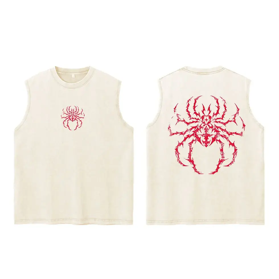 Thumbnail: Y2K Red Spider Graphic Vintage Washed Tank Top