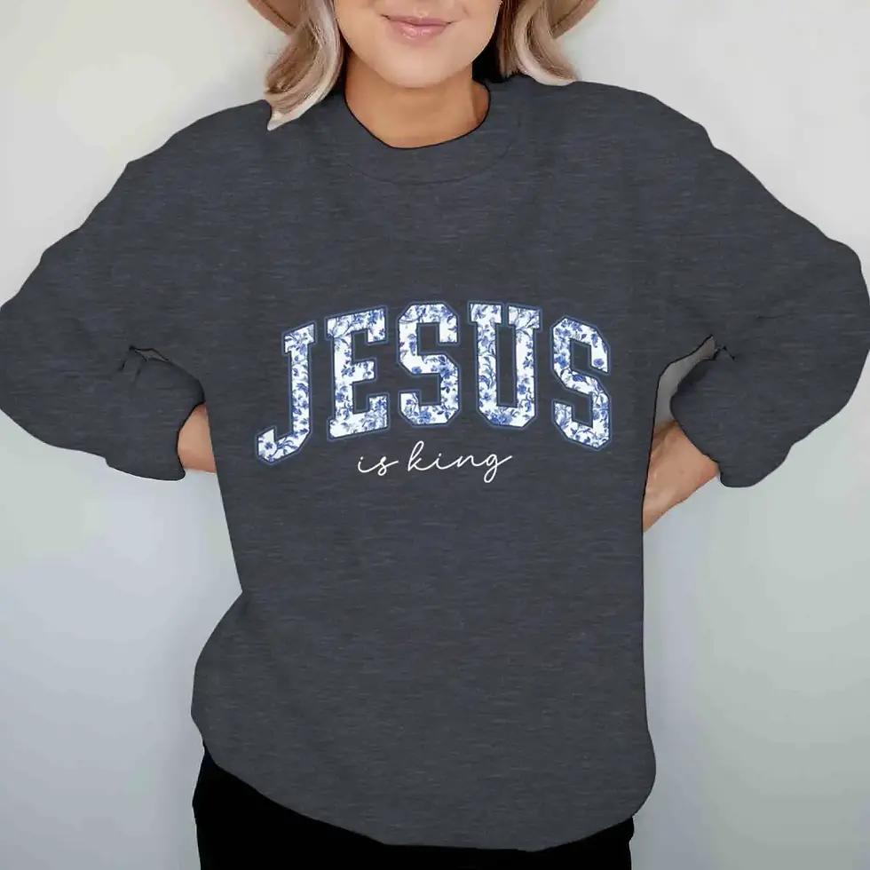 Thumbnail: Jesus is King Floral Sweatshirt