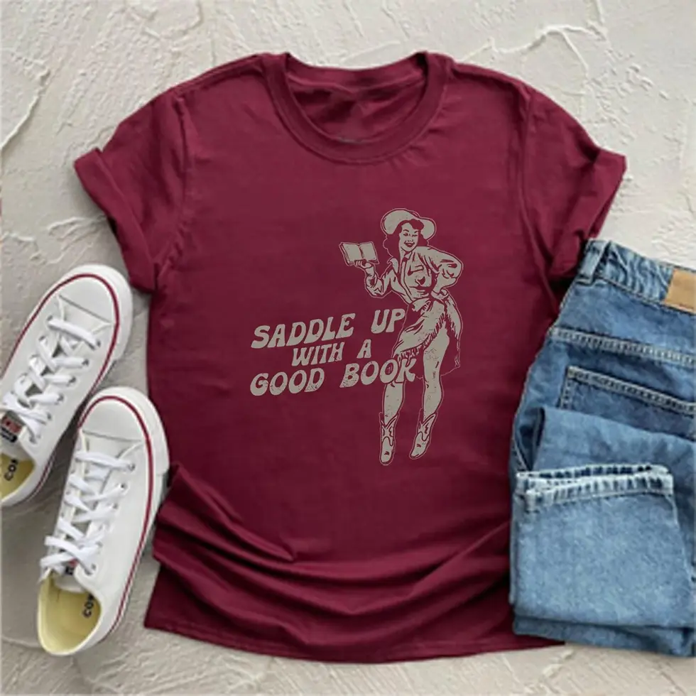 Thumbnail: Bookish Cowgirl T Shirt Western Book Lover